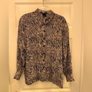 Escada Vintage 100% Silk Blouse Animal Print